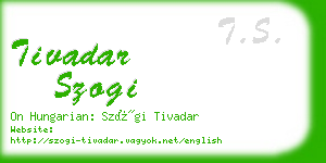 tivadar szogi business card